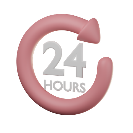 24 heures  3D Icon