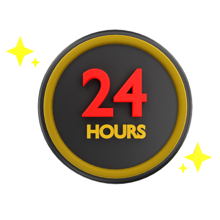 24 heures  3D Icon