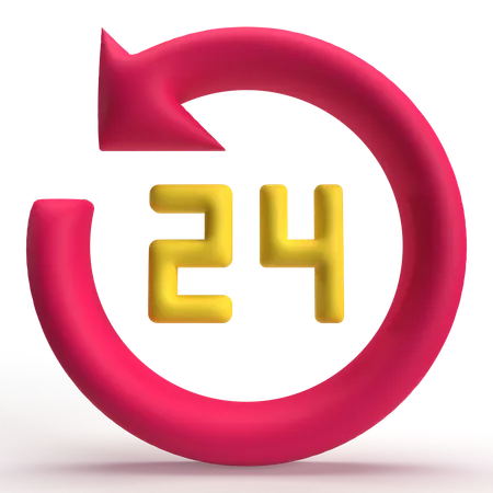 24 heures  3D Icon