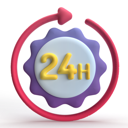 24 heures  3D Icon