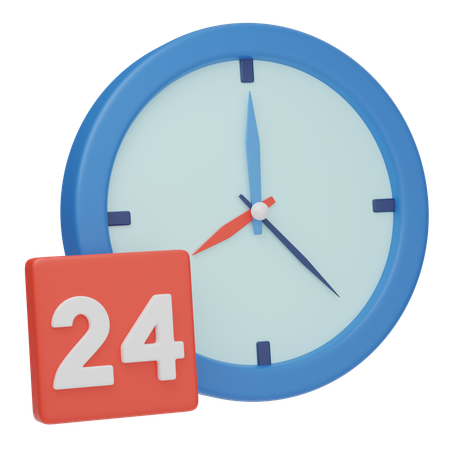 24 heures  3D Icon