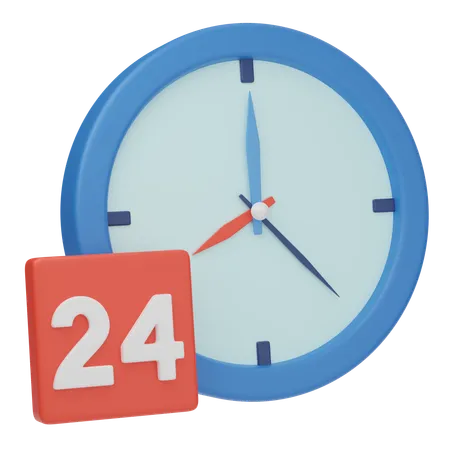 24 heures  3D Icon