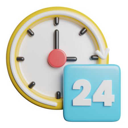 24 heures  3D Icon