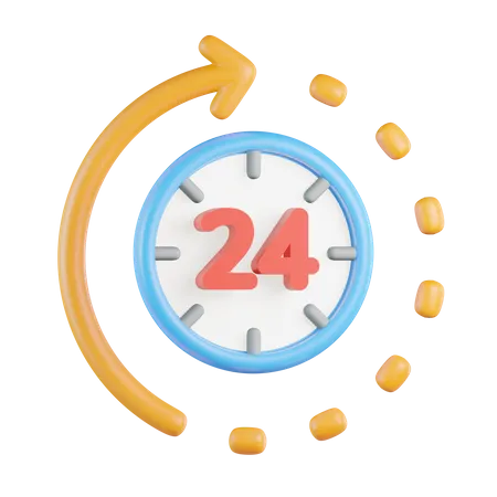 24 heures  3D Icon