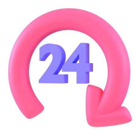 24 heures  3D Icon