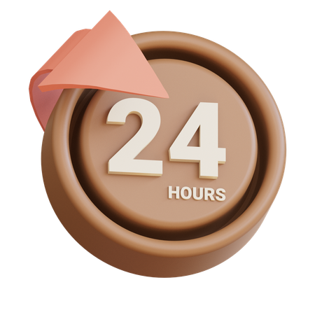 24 horas  3D Icon