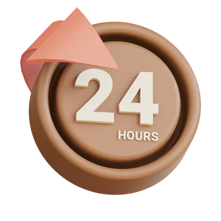 24 horas  3D Icon