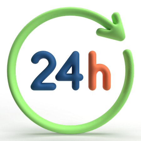 24 horas  3D Icon