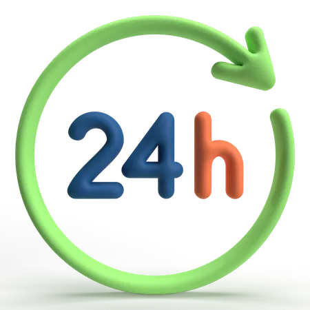 24 horas  3D Icon