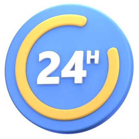 24 horas  3D Icon