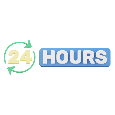 24 horas  3D Icon