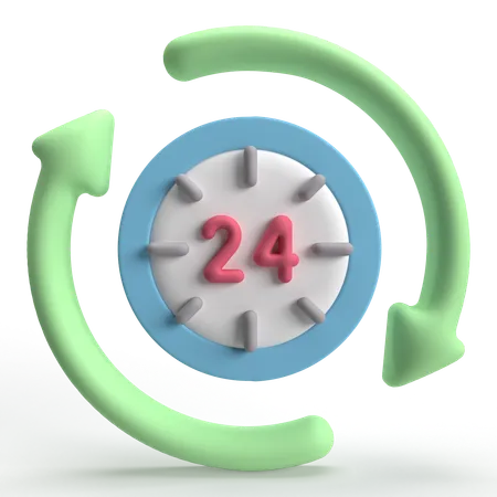 24 horas  3D Icon