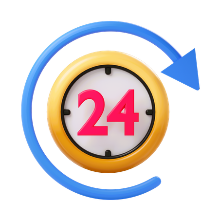 24 horas  3D Icon