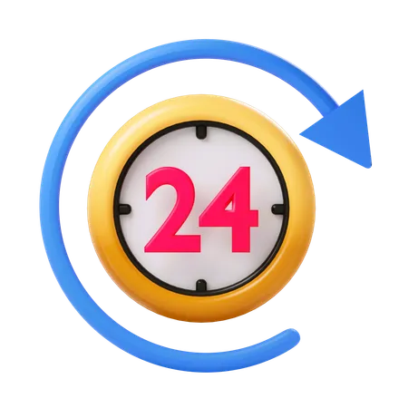 24 horas  3D Icon