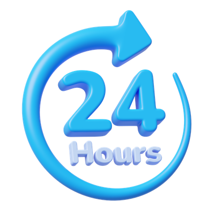 24 horas  3D Icon