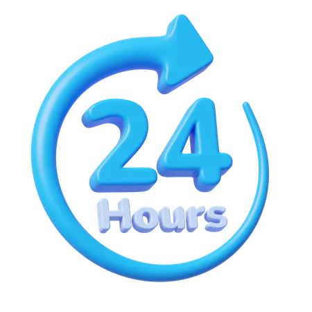 24 horas  3D Icon