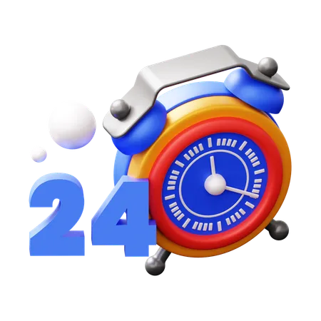 24 horas  3D Icon