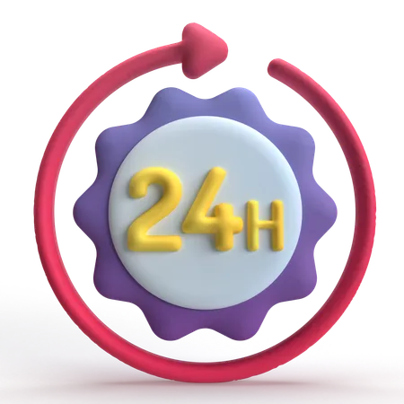 24 horas  3D Icon