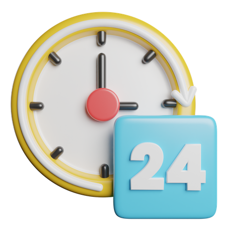 24 horas  3D Icon