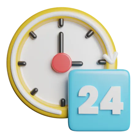 24 horas  3D Icon