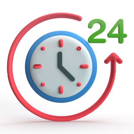 24 horas  3D Icon
