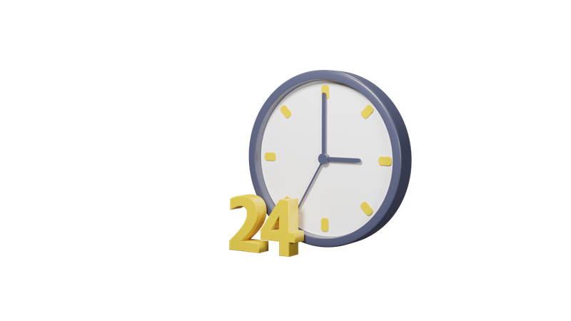 24 horas  3D Icon