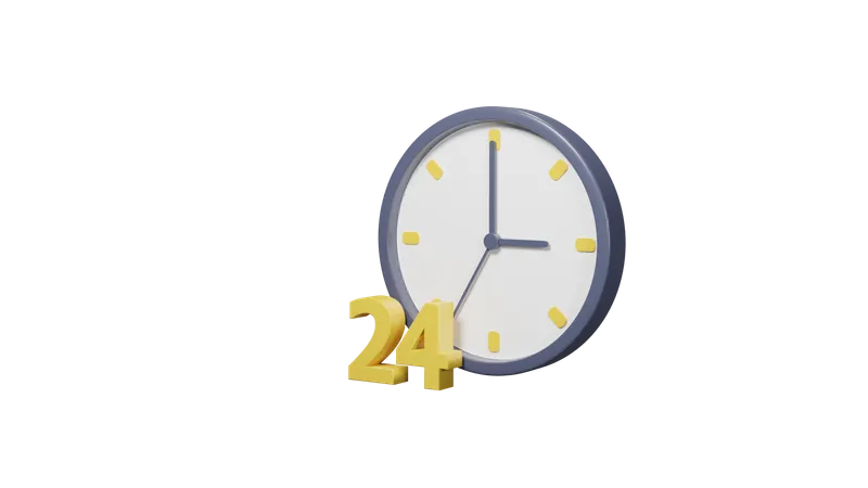 24 horas  3D Icon