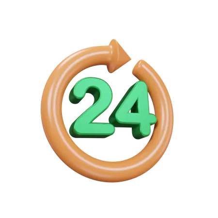 24 horas  3D Icon