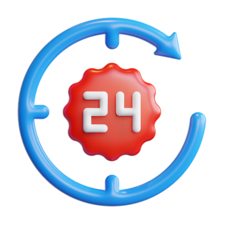 24 horas  3D Icon