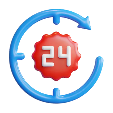 24 horas  3D Icon