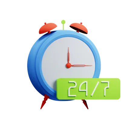 24 horas abierto  3D Icon