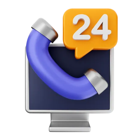 Central de atendimento 24 horas  3D Icon