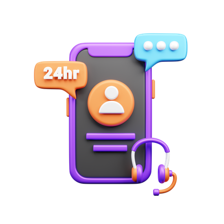 Atendimento 24 horas  3D Icon