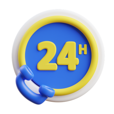 Atendimento 24 horas  3D Icon