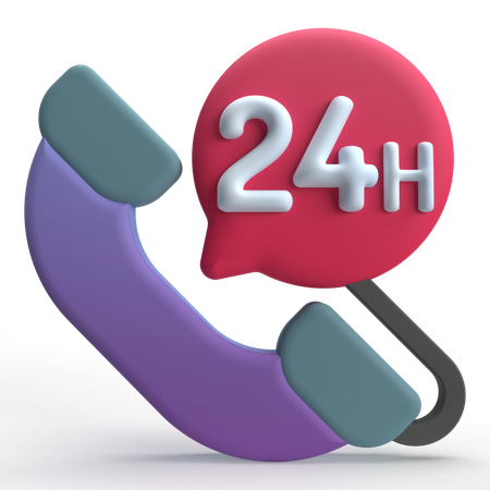 Atendimento 24 horas  3D Icon