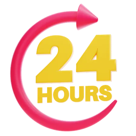 24 HOUR  3D Icon