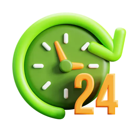 24 Hour  3D Icon