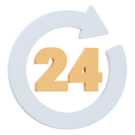 24 Hour  3D Icon