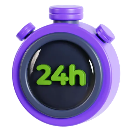 24 Hour  3D Icon