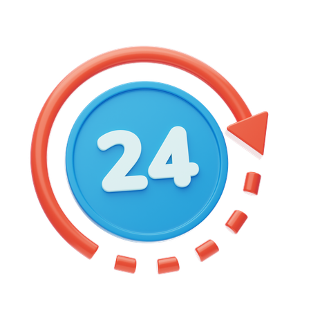 24 Hour  3D Icon