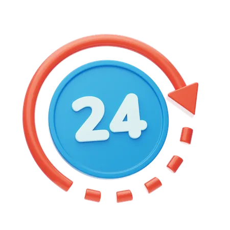 24 Hour  3D Icon