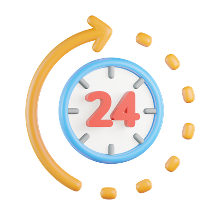24 hour  3D Icon