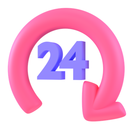 24 Hour  3D Icon
