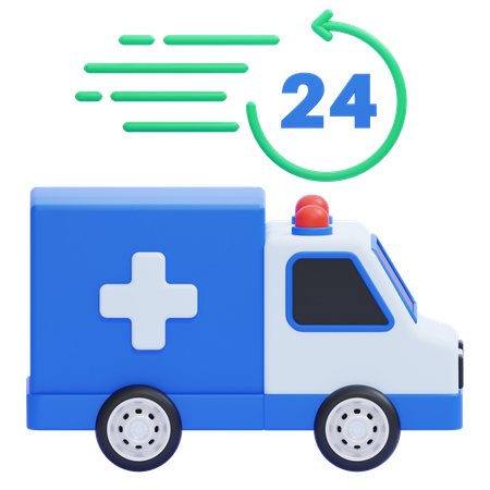 24시간 구급차 서비스  3D Icon