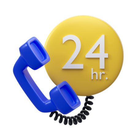 24 Hour Call Service  3D Icon