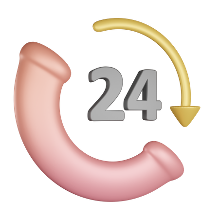 24 Hour Call Service  3D Icon