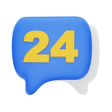 24 Hour Chat  3D Icon