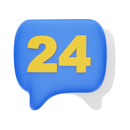 24 Hour Chat  3D Icon