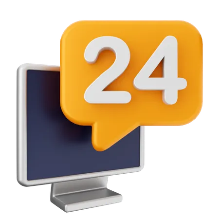 24 Hour Chat Helpdesk  3D Icon