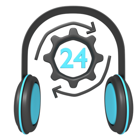 24 Hour Customer Care  3D Icon